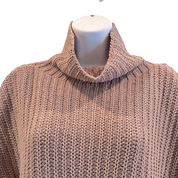 Aerie Textured Knit Sweater in Brown/Blush Long Sleeve Sz XL EUC Cozy Comfy Fall - Picture 3 of 6